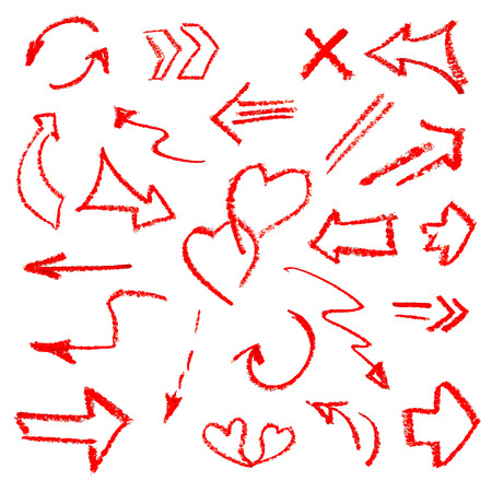 Hand made arrows signs set isolated on white backgroundのイラスト素材