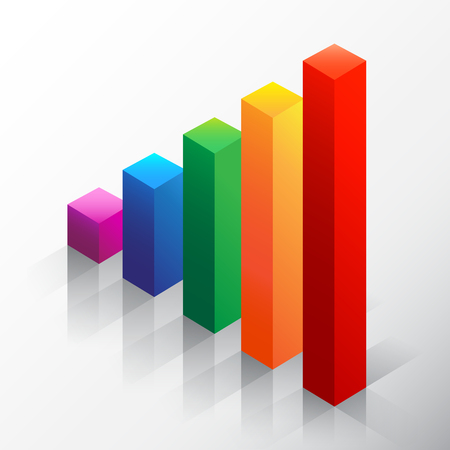 Colored bar chart emphasizing growthのイラスト素材