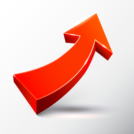 Red ascending arrowのイラスト素材