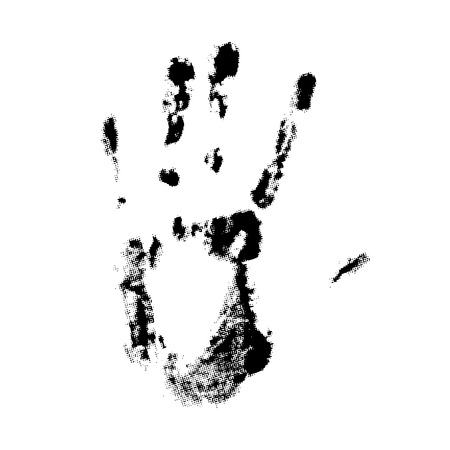 Hand print on white background.Vector illustration.のイラスト素材