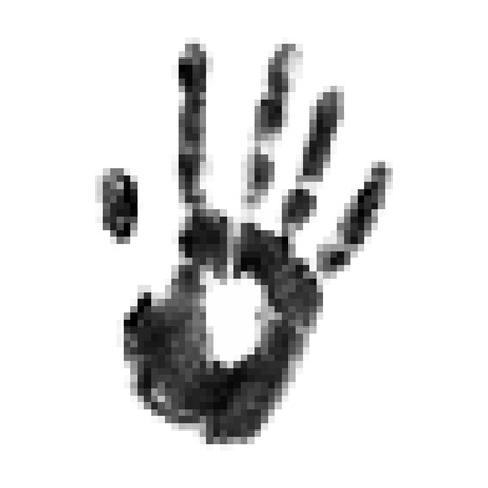 Hand print on white backgroundのイラスト素材