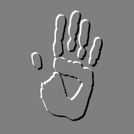 Hand print on gray backgroundのイラスト素材