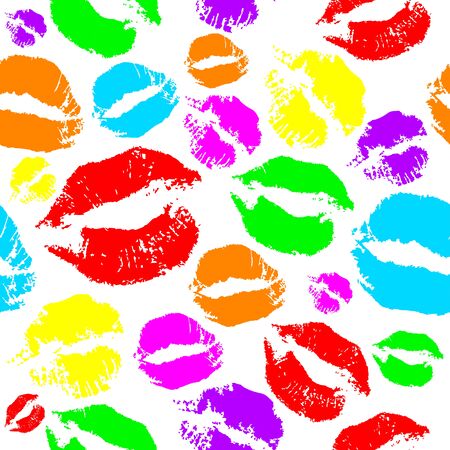 Woman lips pattern on white backgroundのイラスト素材