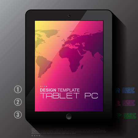 Black tablet PC with mapのイラスト素材