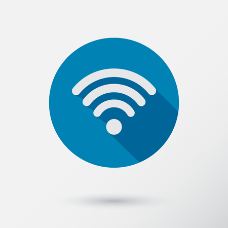 Computer wifi connection icon for a phone or mobile device in flat design.Vector Illustration.のイラスト素材
