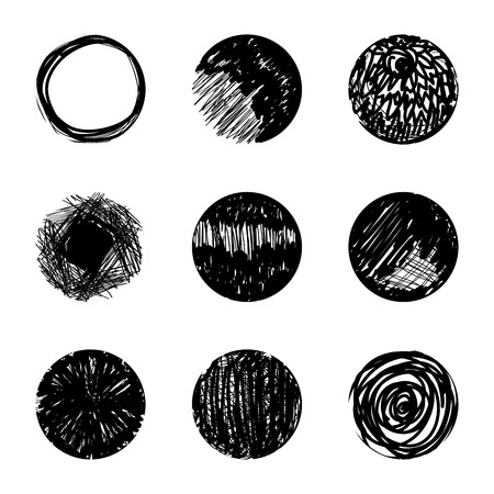Hand drawn circle banners.Vector Illustration.のイラスト素材