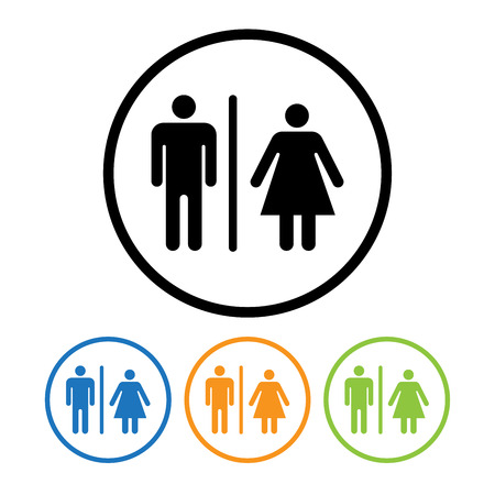 Male and Female Restroom Symbol Icon. 
Vector Illustration.のイラスト素材