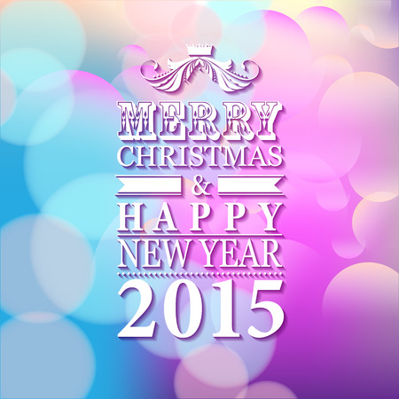 2015 Merry Christmas and Happy New Year card or background. 
Vector illustration.のイラスト素材