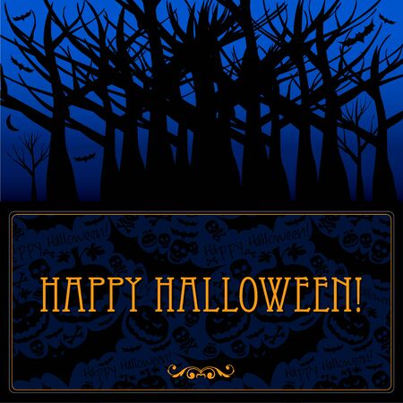 Halloween card or background.
Vector art.のイラスト素材