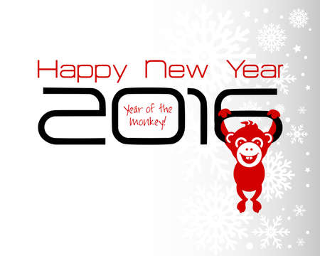 2016 New Year card or background with monkey.
Happy New Year. Merry Christmas.
Year of the monkey!のイラスト素材