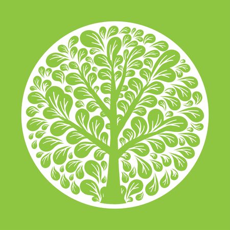 Tree logo template. Beautiful tree card or background.のイラスト素材