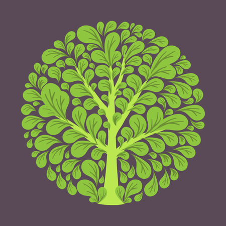 Tree logo template. Beautiful tree card or background.のイラスト素材