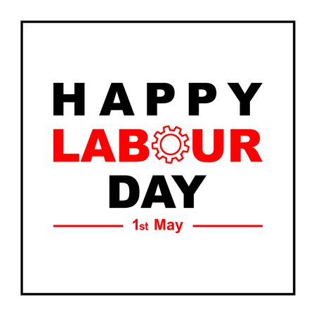 1 May Labour Day Flat design. Contour line.のイラスト素材