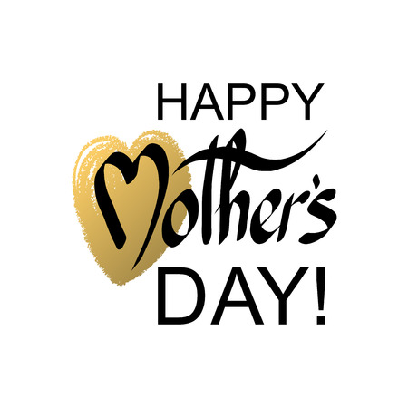 Happy Mother's Day Handwritten greeting card, background or poster for typographic design.
Hand drawn hearts, splashes, stars, swirls and flowers in trendy style with textures.のイラスト素材