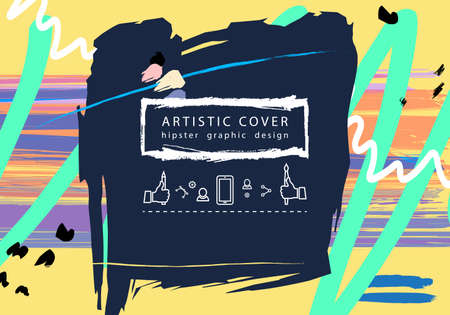 Creative universal floral artistic cover in trendy style.