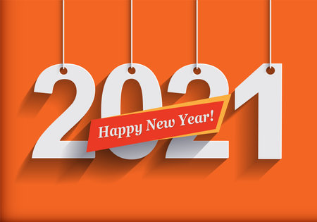 2021 White Paper Origami card or background.
Happy New Year. Merry Christmas.のイラスト素材