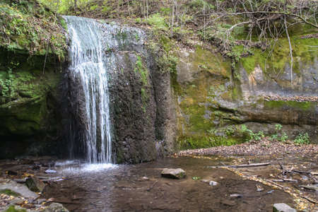 Picture of the iconic waterfall at Governor Dodge State Park in Wisconsin that I took while out hiking.の写真素材