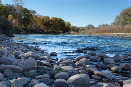 A beautiful picture of the Arkansas river taken at the Canon City Riverwalk in Colorado.の写真素材