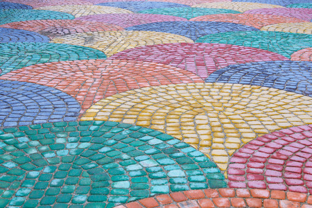 Background of colored granite road tilesの写真素材