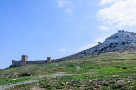 Genoese fortress in the city of Sudak in the Crimeaのeditorial素材