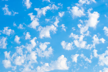 White clouds in the blue skyの写真素材