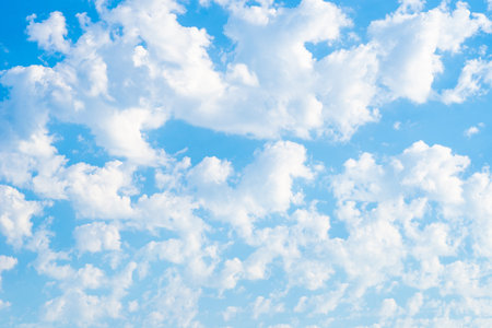 White clouds in the blue skyの写真素材
