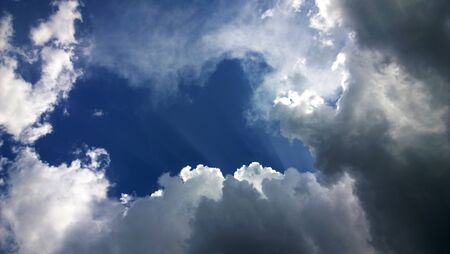 Stormy Clouds and sunraysの写真素材