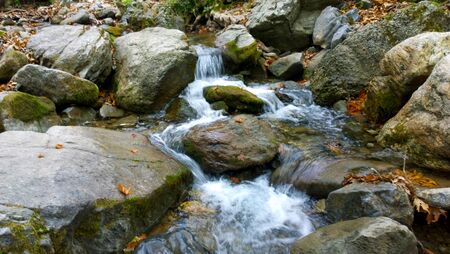 A small mountain rocky streamの写真素材