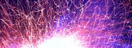 Long exposure of sparks in barbequeの写真素材