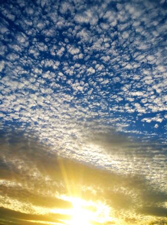 Sunset with Cirrocumulus cloud formationsの写真素材