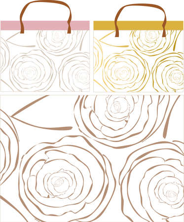 This image is a vector ornamental from flowers of rose and can be scaled to any size without loss of resolution. There is designer idea of bags, gift paper wrapping and pattern.のイラスト素材