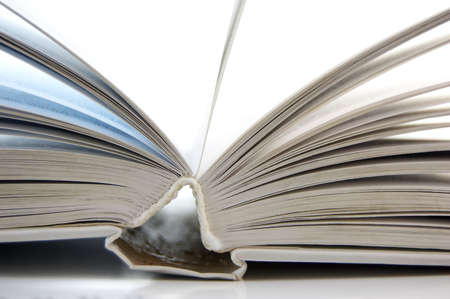 Open book on white