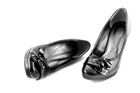 black women shoes on white background isolatedの写真素材