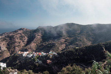 Wonderful landscape in the mountains of the Anaga in Tenerife in the Canary islandsの写真素材