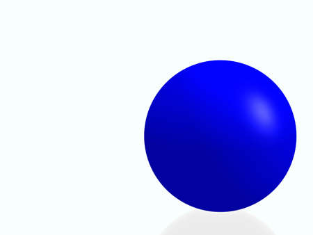 The blue isolated sphere (high resolution) with a soft forward shadowの写真素材