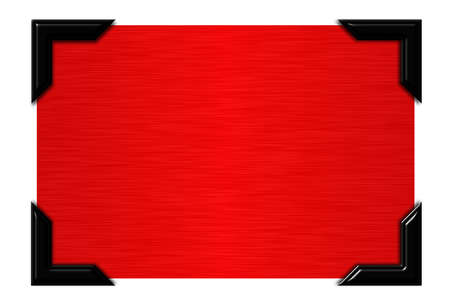 Framework under a photo or a picture red metals with iron cornersの写真素材