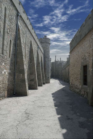 Street in courtyard ancient castle (construction - 1800)