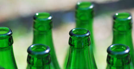 Bottle. Empty bottles from under beer, with effect of degradationの写真素材