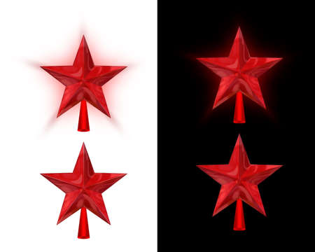  A set of stars shining both usual on a black and white backgroundの写真素材