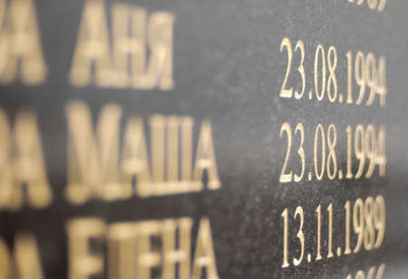 Memorial the victim in accident. Destruction of the plane in 2006の写真素材