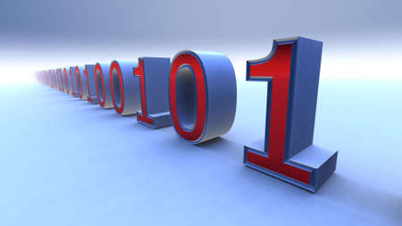 Binary code. Rendering of figures with effect dispaly