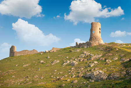 Fortress. Ruins of defensive works on mountain of the Crimean peninsulaの写真素材