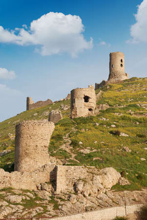 Fortress. Ruins of defensive works on mountain of the Crimean peninsulaの写真素材