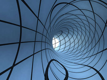 abstract a tunnel. Background in the form of a chess pattern