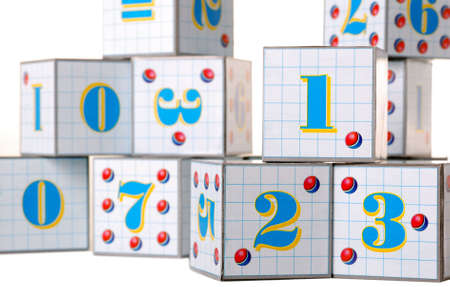 Figures on cubes. The image of the various figures, isolated on a white background