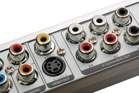 The panel of inputs. The device for reproduction of video and audio of a signalの写真素材