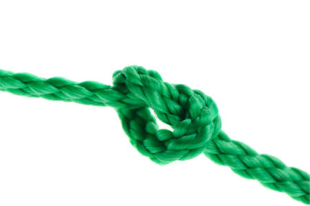 Knot on a cord. Isolated on a white backgroundの写真素材