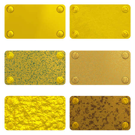 Set of gold labels. It is isolated on a white backgroundの写真素材