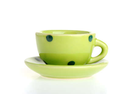 Color cups. Tiny utensils it is isolated on a white backgroundの写真素材