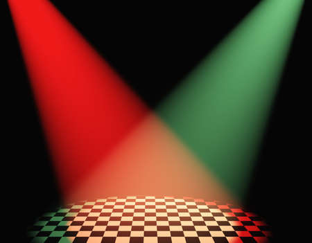 Volumetric light. Rays of light from projectors on a surfaceの写真素材